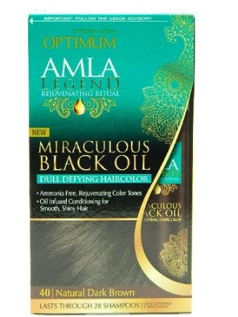 Optimum Care Amla Legend Miraculous Oil Dull Defying Hair Color, Natural Dark Brown