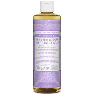 Dr Bronner's Organic 18-IN-1 Hemp Lavender Castile Liquid Soap 16oz