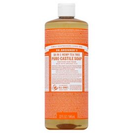 Dr Bronner’s Organic 18-in-1 Hemp Tea Tree Castile Liquid Soap 32oz