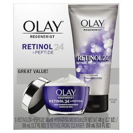 Olay Regenerist Retinol 24 + Peptide Face Wash and Moisturizer Duo Pack